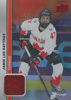 2023 Upper Deck Team Canada Juniors - Red Patterned Foilboard #62 Jamie Lee Rattray Front
