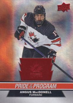 2023 Upper Deck Team Canada Juniors - Red Patterned Foilboard #84 Angus MacDonell Front