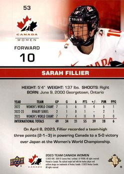2023 Upper Deck Team Canada Juniors - Rose Gold #53 Sarah Fillier Back