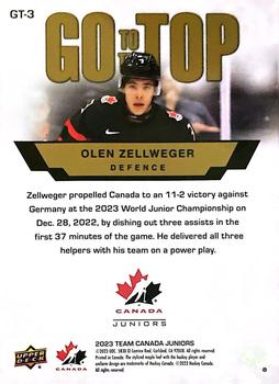 2023 Upper Deck Team Canada Juniors - Go To The Top #GT-3 Olen Zellweger Back