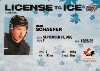 2023 Upper Deck Team Canada Juniors - License to Ice #LI-48 Reid Schaefer Front