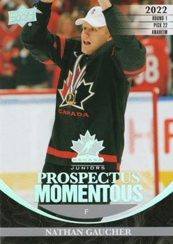 2023 Upper Deck Team Canada Juniors - Prospectus Momentous #PM-34 Nathan Gaucher Front