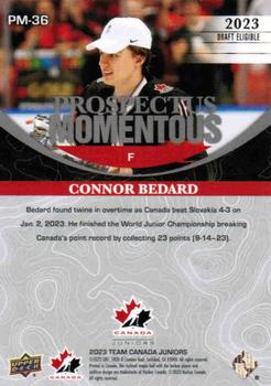2023 Upper Deck Team Canada Juniors - Prospectus Momentous #PM-36 Connor Bedard Back