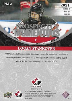 2023 Upper Deck Team Canada Juniors - Prospectus Momentous - Electric Red #PM-3 Logan Stankoven Back