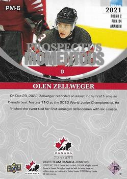 2023 Upper Deck Team Canada Juniors - Prospectus Momentous - Electric Red #PM-6 Olen Zellweger Back