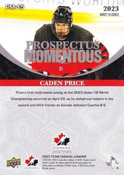 2023 Upper Deck Team Canada Juniors - Prospectus Momentous - Electric Red #PM-15 Caden Price Back