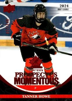 2023 Upper Deck Team Canada Juniors - Prospectus Momentous - Electric Red #PM-32 Tanner Howe Front