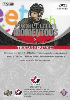 2023 Upper Deck Team Canada Juniors - Prospectus Momentous - Electric Blue #PM-39 Tristan Bertucci Back