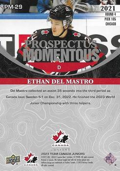 2023 Upper Deck Team Canada Juniors - Prospectus Momentous - Electric Gold #PM-29 Ethan Del Mastro Back