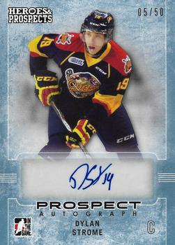 2014-15 In The Game Heroes & Prospects - Prospect Autographs Blue #23 Dylan Strome Front