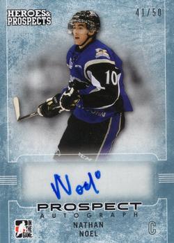 2014-15 In The Game Heroes & Prospects - Prospect Autographs Blue #64 Nathan Noel Front