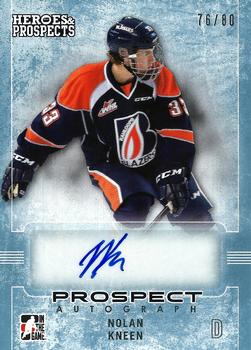 2014-15 In The Game Heroes & Prospects - Prospect Autographs Blue #69 Nolan Kneen Front