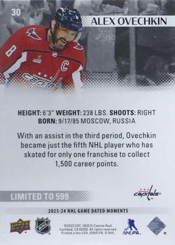 2023-24 Upper Deck Game Dated Moments #30 Alex Ovechkin Back