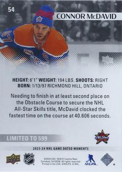 2023-24 Upper Deck Game Dated Moments #54 Connor McDavid Back