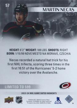 2023-24 Upper Deck Game Dated Moments #57 Martin Necas Back