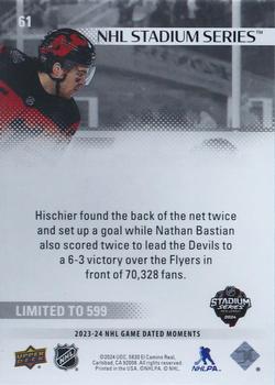 2023-24 Upper Deck Game Dated Moments #61 Nico Hischier Back