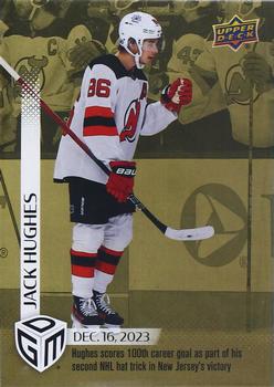 2023-24 Upper Deck Game Dated Moments - Gold #36 Jack Hughes Front