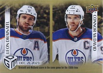 2023-24 Upper Deck Game Dated Moments - Gold #38 Leon Draisaitl / Connor McDavid Front