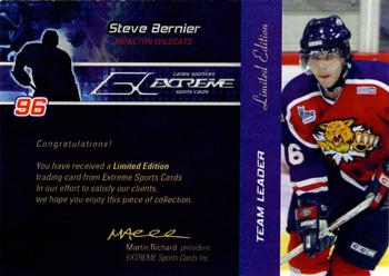2003-04 Extreme Moncton Wildcats (QMJHL) - Limited Edition #NNO Steve Bernier Back