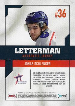 2017-18 Playercards (DEL2) - Letterman #NNO Jonas Schlenker Back