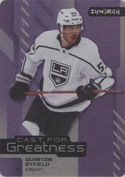 2021-22 Upper Deck Synergy - Cast for Greatness Purple #CG-35 Quinton Byfield Front