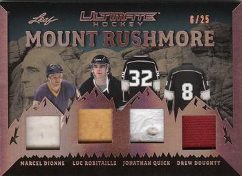 2023 Leaf Ultimate - Mount Rushmore Spectrum Bronze Holofoil #MR-14 Marcel Dionne / Luc Robitaille / Jonathan Quick / Drew Doughty Front