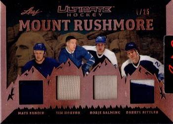 2023 Leaf Ultimate - Mount Rushmore Silver Sparkle #MR-22 Mats Sundin / Tim Horton / Borje Salming / Darryl Sittler Front