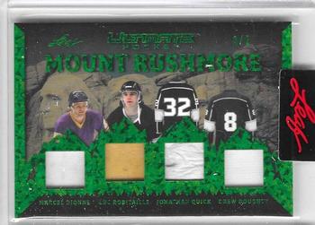 2023 Leaf Ultimate - Mount Rushmore Spectrum Emerald Holofoil #MR-14 Marcel Dionne / Luc Robitaille / Jonathan Quick / Drew Doughty Front
