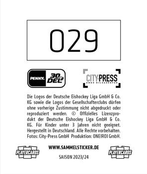 2023-24 Playercards Stickers (DEL) #029 Nikita Quapp Back