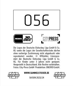 2023-24 Playercards Stickers (DEL) #056 Gregory Kreutzer Back