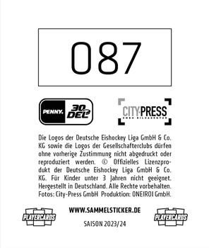 2023-24 Playercards Stickers (DEL) #087 Torsten Ankert Back