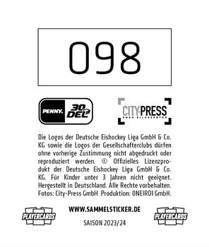2023-24 Playercards Stickers (DEL) #098 Philip Gogulla Back