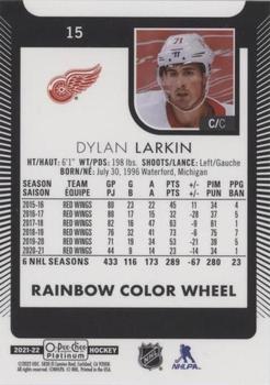 2021-22 O-Pee-Chee Platinum - Rainbow Color Wheel #15 Dylan Larkin Back