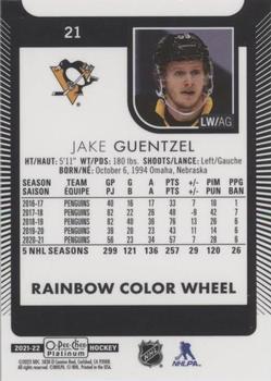 2021-22 O-Pee-Chee Platinum - Rainbow Color Wheel #21 Jake Guentzel Back