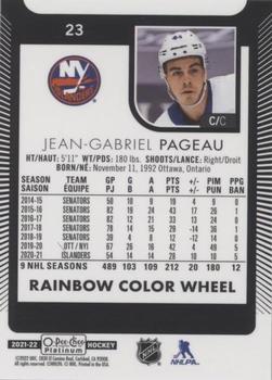2021-22 O-Pee-Chee Platinum - Rainbow Color Wheel #23 Jean-Gabriel Pageau Back
