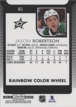 2021-22 O-Pee-Chee Platinum - Rainbow Color Wheel #61 Jason Robertson Back