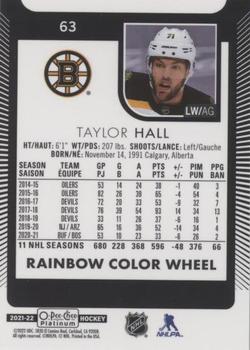2021-22 O-Pee-Chee Platinum - Rainbow Color Wheel #63 Taylor Hall Back