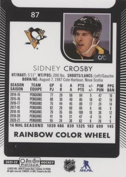 2021-22 O-Pee-Chee Platinum - Rainbow Color Wheel #87 Sidney Crosby Back