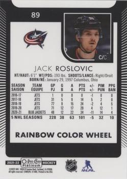 2021-22 O-Pee-Chee Platinum - Rainbow Color Wheel #89 Jack Roslovic Back