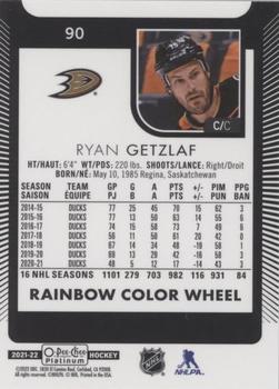 2021-22 O-Pee-Chee Platinum - Rainbow Color Wheel #90 Ryan Getzlaf Back