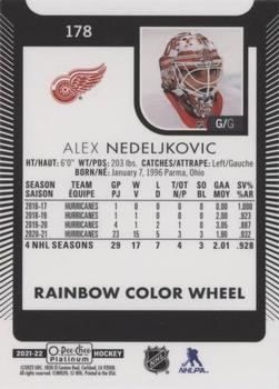 2021-22 O-Pee-Chee Platinum - Rainbow Color Wheel #178 Alex Nedeljkovic Back