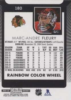 2021-22 O-Pee-Chee Platinum - Rainbow Color Wheel #180 Marc-Andre Fleury Back