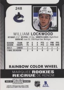 2021-22 O-Pee-Chee Platinum - Rainbow Color Wheel #248 William Lockwood Back