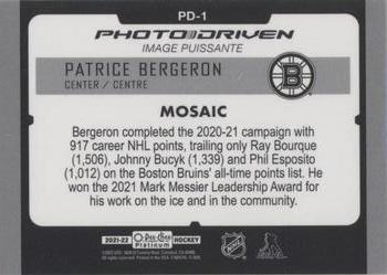 2021-22 O-Pee-Chee Platinum - Photo Driven Mosaic #PD-1 Patrice Bergeron Back