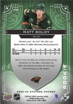 2022-23 Upper Deck Stature - Green #101 Matt Boldy Back