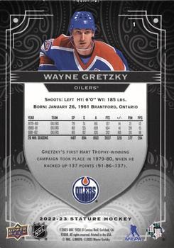 2022-23 Upper Deck Stature - Black #1 Wayne Gretzky Back
