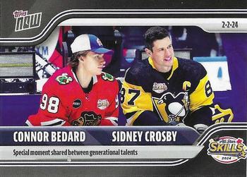 2023-24 Topps Now NHL Stickers #107 Connor Bedard / Sidney Crosby Front