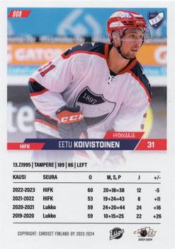 2023-24 Cardset Finland #008 Eetu Koivistoinen Back