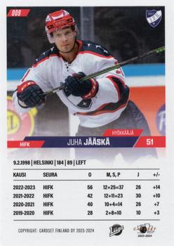 2023-24 Cardset Finland #009 Juha Jääskä Back