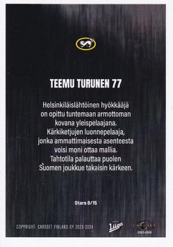 2023-24 Cardset Finland - Stars #Stars 8 Teemu Turunen Back